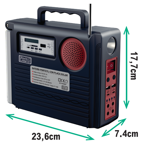 Batería portátil con placa solar